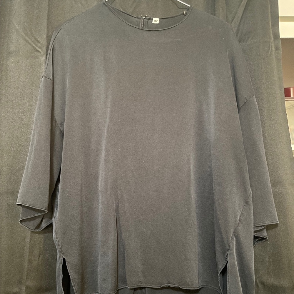 Vince wide blouse black silk